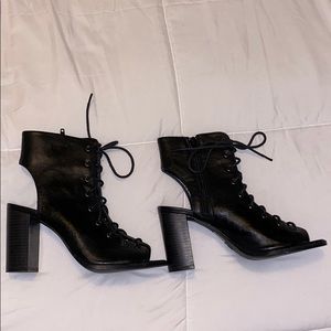 Black lace up heels